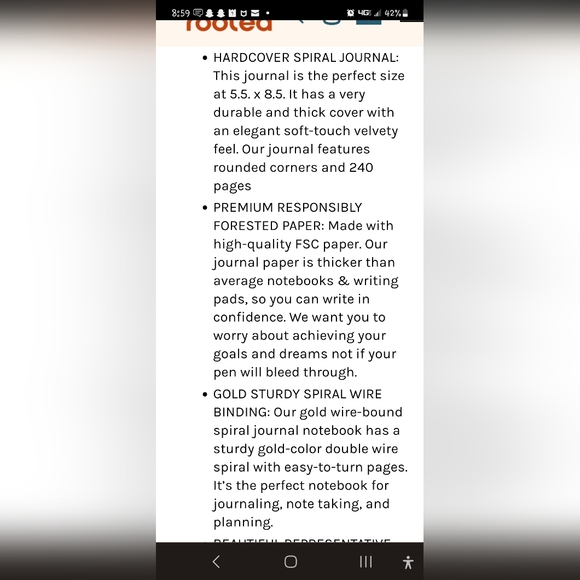 "Be Rooted" spiral journal - Picture 3 of 5